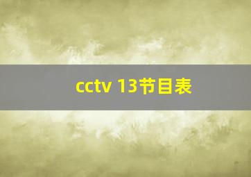 cctv 13节目表